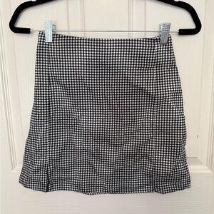 Classic Black and White Checkered Skirt